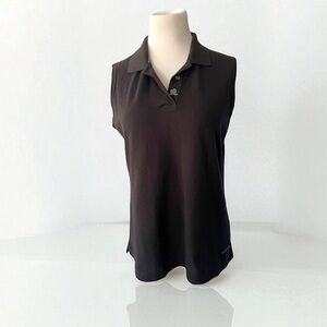 BURBERRY GOLF BLACK SLEEVELESS POLO SIZE LARGE